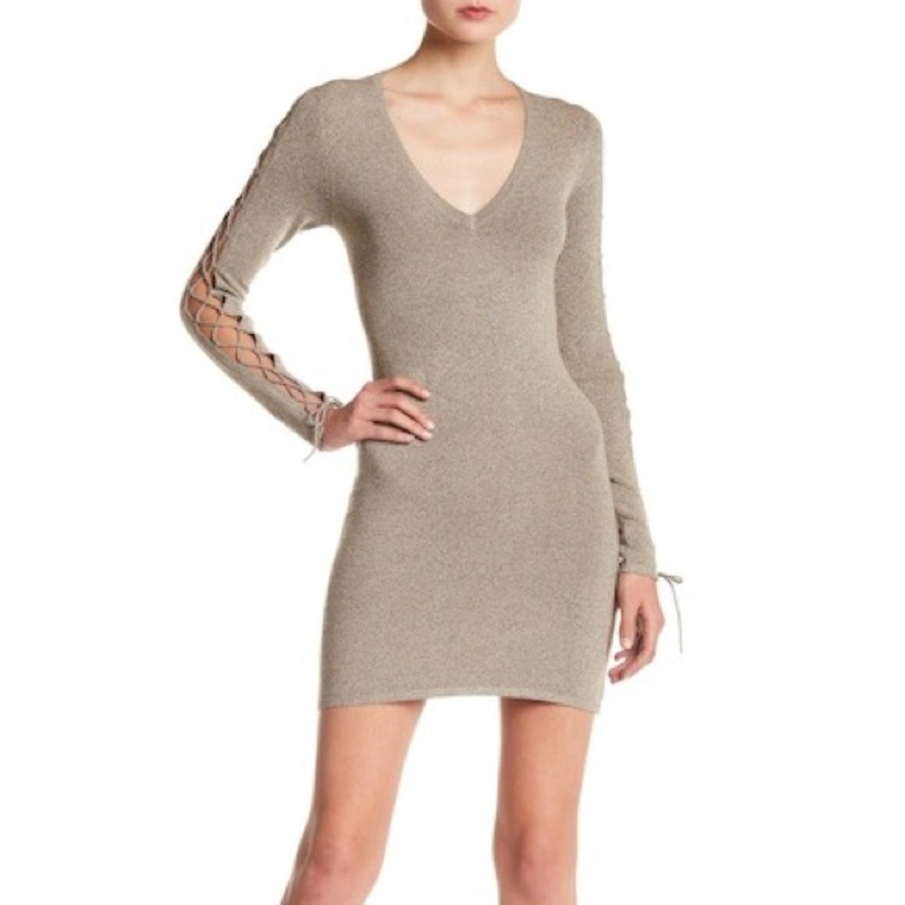 Heather Tan Iro Stacie Dress with Lace Detail